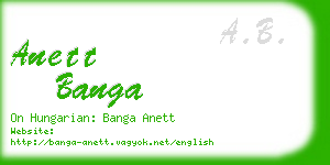 anett banga business card